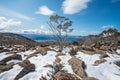 The environment on the top of mount Wellington in winter season, Hobart city, Tasmania state of Australia. Royalty Free Stock Photo